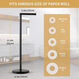 1 x RAW Customer Returns YUET Floor Standing Toilet Paper Holder, Stainless Steel, Toilet Roll Holder, Roll Holder with Weighted Base Without Drilling, Rustproof Toilet Paper Dispenser Holder, Black - RRP €19.99