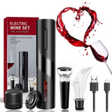 2 x RAW Customer Returns Rechargeable Electric Corkscrew, Electric Wine Opener 6 in 1 Set With Foil Cutter, Wine Cork, Pourer, Sealable Wine Cork, USB Charging Line - RRP €45.98