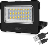 1 x RAW Customer Returns CLV Portable LED Floodlight 60W, USB Solar Rechargeable LED Floodlight with 12000mAh Battery, 4 Lighting Modes 5 Brightness, Work Lights for Construction Sites, Garages, Camping, Emergency - RRP €26.96