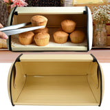 1 x RAW Customer Returns WINH Metal Bread Bin, Easy to Clean Small Drum Shape Metal Bread Storage Container for Countertop - RRP €20.4