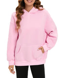 1 x RAW Customer Returns Famulily Women s Hoodies Fleece Lined Loose Fit Hooded Sweatshirts Casual Comfortable Pullover Autumn Winter Workout Tops Pink M - RRP €38.3