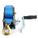 1 x RAW Customer Returns FreeTec Hand Rope Winch with Blue Polyester Rope Recovery Winch Boat Winch Hand Winch Winch 6 m 600 lbs  - RRP €33.98