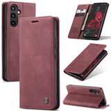 1 x Brand New Bigcousin Cell Phone Case Compatible with Samsung Galaxy A34 5G, Leather Flip Case Protective Case with Stand Function, Magnetic Closure, Card Slot - Wine Red - RRP €21.6