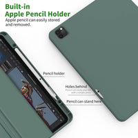 1 x RAW Customer Returns EasyAcc Case Compatible with iPad Pro 12.9 inch 6th 5th 4th 3rd Generation 2022 2021 2020 2018 Model with Pen Holder, TPU Flexible Back with Stand Function - Midnight Green - RRP €18.14