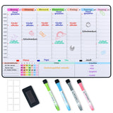 1 x RAW Customer Returns POPRUN Magnetic Whiteboard Weekly Planner Wipeable Family Planner Planning Board Household Plan Menu Planner Magnetic Board for Refrigerator Cleaning Schedule Timetable for Office and School 42 x 28 cm in German - RRP €16.99