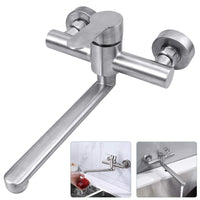 1 x RAW Customer Returns COLFULINE Wall-mounted Kitchen Tap, Kitchen Sink Tap in 304 Stainless Steel Adjustable Hot and Cold Water and 360 Rotation - RRP €37.9