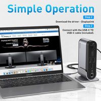 1 x RAW Customer Returns Baseus USB C Docking Station Quadruple Display, 16-in-1 4K USB C Dock Laptop USB C HUB with 2 4K HDMI, 2DP, Gigabit Ethernet, 100W PD, 3 USB3.0, 2 USB-C, SD TF Card Reader, 3.5mm Audio for Windows, Mac - RRP €199.98