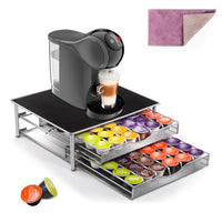 1 x RAW Customer Returns Masthome Coffee Capsule Holder for 72 Dolce Gusto Capsules, 2-Tier Capsule Stand with Drawers, Organizer Coffee Capsules Storage with Non-Slip Surface-Send 1 Cloths - RRP €38.16