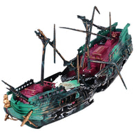 1 x RAW Customer Returns Nizirioo Aquarium Shipwreck Decorations, Aquarium Decoration Pirate Ship - Air Bubbler Sunken Ship Ornament - Aquarium Air Pump Powered Action Decor Dark Green  - RRP €20.3