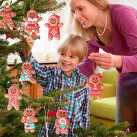 1 x Brand New Qpout 16pcs Gingerbread Man Ornaments for Christmas Tree Assorted Plastic Gingerbread Figurines Ornaments, Tiny Hanging Charms Figure Decoration Ginger Man with Strings Christmas Tree Decorations - RRP €20.4