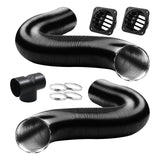 1 x RAW Customer Returns MaxEarn 9-piece T-pipe car heating pipe duct set, 75 mm auxiliary heater accessories exhaust hose additional air nozzle clip, warm air outlet kits for Webasto Eberspacher Propex diesel heater - RRP €25.19