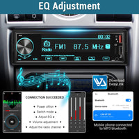 1 x RAW Customer Returns Car radio Bluetooth 5.1 with AUX USB TF EQ, car radio support dual Bluetooth connection, voice assistant, APP controller, vehicle positioning, 7-color background light, subwoofer - RRP €40.33