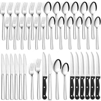 1 x RAW Customer Returns Cutlery set for 6 people, Bastwe 36-piece stainless steel cutlery set with steak knife, high-quality knife, fork, spoon for family party hotel, highly polished and dishwasher safe - RRP €20.16