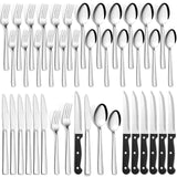 1 x RAW Customer Returns Cutlery set for 6 people, Bastwe 36-piece stainless steel cutlery set with steak knife, high-quality knife, fork, spoon for family party hotel, highly polished and dishwasher safe - RRP €21.99