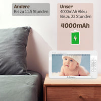 1 x RAW Customer Returns Babystar Baby Monitor with Camera 7 Inch 1080P HD Video Baby Monitor, Infrared Night Vision, Two-Way Audio and VOX Mode, Temperature, Up to 22 Hours Battery Life, 2024 Improved Baby Monitor Ideal for Parents - RRP €119.99