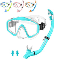 1 x RAW Customer Returns Hiipeak snorkeling set for children, children s snorkeling set for teenagers, diving goggles for boys and girls, anti-fog, anti-leak diving goggles with dry snorkel for snorkeling and diving light blue  - RRP €21.42