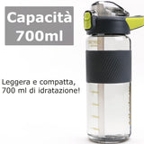 14 x Brand New Domoti Water bottle, gym water bottle Water bottle with straw 700ml motivational water bottle with safety closure Sport water bottle Handle personalized gym water bottle Gym water bottle - RRP €165.2