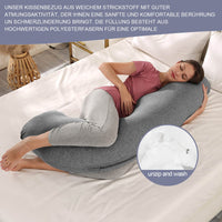 1 x RAW Customer Returns SHANNA pregnancy pillow, side sleeper pillow, nursing pillow, feeding pillow with cotton cover, positioning pillow, comfort pillow for adults, body pillow for sleeping and mother - RRP €35.12