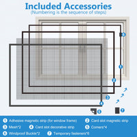 1 x RAW Customer Returns Fly screen for windows pack of 2 100 cm x 100 cm - insect protection with self-adhesive Velcro tape - fly net without drilling grey frame grey net  - RRP €21.82