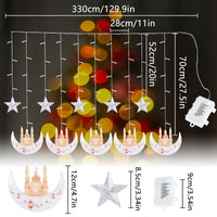 1 x Brand New Herefun Decorative Ramadan Fairy Light, Moon Star LED Lights with 8 Modes, Muslim Ramadan Decoration, LED Curtain Light for Parties, Wedding, Indoor and Outdoor Decorating Ramadan  - RRP €22.8