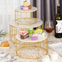 1 x RAW Customer Returns JUJOYBD Cake Stand 3 Tier, Cake Stand Round Set of 3, Display Stand Gold, Cake Plate with Foot Dessert Stand Cupcake Buffet for Wedding Birthday New Year s Eve Party - RRP €49.55