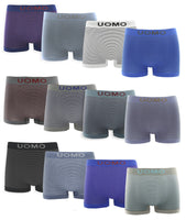 1 x RAW Customer Returns Channo Uomo Men s Lycra Seamless Boxer Shorts Soft and Comfortable - Pack of 12 Stripes M - RRP €31.08