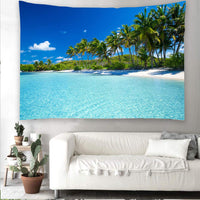 1 x RAW Customer Returns YISURE Extra Large Ocean Beach Tapestry 274 x 203 cm, Blue Sky Transparent Water Pool Ocean Wall Tapestry 274 x 203 cm - RRP €24.05