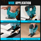 1 x RAW Customer Returns Cordless jigsaw compatible with Makita 18V 21V lithium battery, cordless pendulum action jigsaw, quick blade change for wood, PVC, plywood and metal not batteries  - RRP €69.41