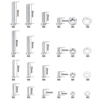 1 x RAW Customer Returns Vwoqiy 1080 pieces M3 M4 M5 M6 screw set with hex nuts and washers, pan head screws, threaded screws set, Phillips screws, machine screws assortment kit C  - RRP €13.98