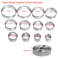 1 x RAW Customer Returns JoyPlus Stainless Steel Cookie Cutters Ring, Pack of 12 Extra Thick Premium Cookie Cutters, Round Cookie Cutter with Storage Box for Pastry Donut Fondant Baking DIY Cakes - RRP €10.07