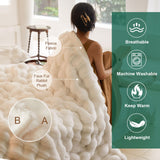 1 x RAW Customer Returns Plush Blanket Fluffy Blanket - Super Soft Cuddly Fuzzy Bed Blankets 1200GSM Rabbit Faux Fur Blanket Lightweight Blankets Warm Blanket for Couch Bed Sofa W100 x L160CM, White  - RRP €39.99