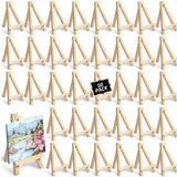 1 x RAW Customer Returns JMIATRY 50 pieces mini wooden easel, 8 x 15 cm wooden table easel, small wooden easel for table decoration, painting crafts, photo album, wedding decoration - RRP €26.99