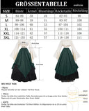 1 x RAW Customer Returns Fiamll Renaissance Dress Women Medieval Dress Medieval Costume Women Trumpet Sleeve Victorian Dresses Green Black S Shirt and Skirt  - RRP €59.48