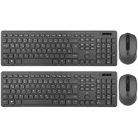 1 x RAW Customer Returns  2-Pack Rii keyboard mouse set wireless, wireless keyboard with mouse, wireless keyboard and mouse, for PC laptop Windows Smart TV, German layout - black - RRP €34.99