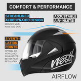 1 x RAW Customer Returns Westt motorcycle helmet men women flip-up helmet jet helmet with chin guard full face helmet scooter helmet motorcycle helmet with ECE DOT certification - RRP €88.2