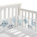 1 x RAW Customer Returns Bizcasa Crib Protector for Baby, Chichoneras Foldable Crib 4 Sides, Adjustable, Removable with Velcro Closure, Breathable Baby Crib-340cm x 30cm 160cm x 30cm Elephant  - RRP €20.0