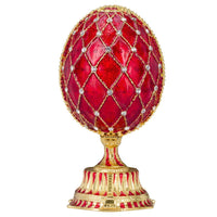 1 x RAW Customer Returns danila-souvenirs Faberg style egg jewelry box with imperial crown 12 cm red - RRP €67.95