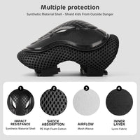 1 x RAW Customer Returns ValueTalks Children s Helmet Skateboard Helmet with Protectors Inline Protective Equipment Children s Protector Set Protectors Helmet for Inline Skateboard Bicycle Roller Skates 54-58 cm Head Circumference Black  - RRP €30.97