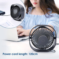 1 x RAW Customer Returns Simpeak Mini USB Fan Silent 3 Speeds Mini Fan, 360 Degree Rotation Portable for Library, Office, Camping, Picnic, Excursions-Gray - RRP €14.49