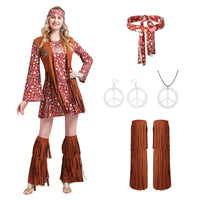 1 x RAW Customer Returns Antbutler Women s 60s 70s Hippie Costume Outfits Hippie Clothing Disco Dress for Halloween - RRP €19.2