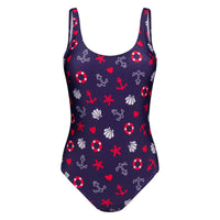 1 x RAW Customer Returns Dedoles One-piece swimsuit for women and girls in recycled polyamide with many cherry flamingo mandala designs, colour Maritime spirit, L - RRP €24.0