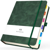 1 x RAW Customer Returns Yarotm Notepad A4 Lined - 100GSM Paper Thick Diary with 360 Pages - Notebook A4 Lined - Dark Green Pu Leather Hardcover Notebook a4 - Ruled Notebook A4 - RRP €25.78