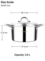 1 x Brand New VENTION cooking pot 20 cm, 2.8 liter induction cooking pot, stock pot with lid 3-layer stainless steel  - RRP €53.46