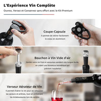 1 x RAW Customer Returns Flauno Electric Corkscrew Wine Set - Automatic Bottle Opener, Wine Foil Cutter, Decanter Pourer with Aerator and Vacuum Wine Stopper - The Perfect Gift for Wine Lovers - RRP €38.84