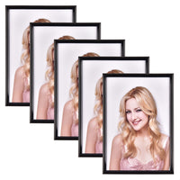 1 x RAW Customer Returns Alishomtll picture frame DIN A4 picture frame set of 5, 21 x 29.7 cm, black photo frame plastic frame for multiple pictures photos - RRP €26.48