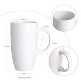 1 x RAW Customer Returns Panbado 2-piece large coffee cups made of white porcelain, 550 ml large capacity cup set, mugs, tea cups, drinking cups with handles for hot drinks, ceramic mugs - RRP €31.25