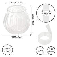 1 x RAW Customer Returns Belle Vous Clear Lantern Glass Set Tealight Glasses with White Ribbon Pack of 12 - Glass Vases for Table Decoration Vintage for Weddings, Parties, Home Decoration, Table Decoration Gifts - RRP €26.49