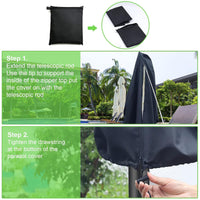 13 x Brand New YuYo Parasol Cover, 2-3M Canopy Parasol Cover Waterproof Protective Cover for Garden Canopy Parasol Black Parasol Cover with Rod, 265 x 30 x 80 46 cm - RRP €255.71