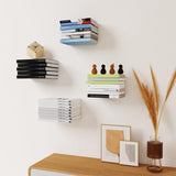 1 x RAW Customer Returns Sheeliy Wall Shelves for Books, Metal Floating Shelves, Invisible Wall Book Shelf, Wall Mounted Floating Shelves for Bedroom, Living Room, Office, Set of 6 - RRP €39.31