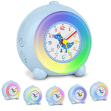 1 x RAW Customer Returns TENOCK Analogue Alarm Clock for Children, Peach Light Alarm Clock for Girls, Children s Alarm Clock without Ticking, Color Gradient Light and Music Change, Suitable for Children s Room Decoration Unicorn Pink  - RRP €19.5